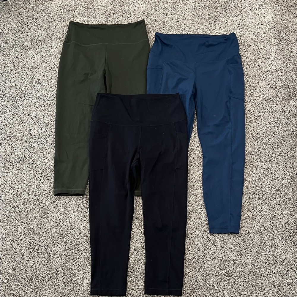 Yogalicious Women's Leggings - Black, Green, and Blue Women’s L